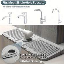 Jastown 硅胶水龙头垫，防溅水槽水龙头，水龙头滴水盘，厨房浴室吧台滴水垫（灰色） - 灰色 - 查看 5