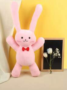1个粉色兔子毛绒玩偶，女孩兔子填充动物抱枕，节日儿童兔子礼物 - 彩色 - 查看 2