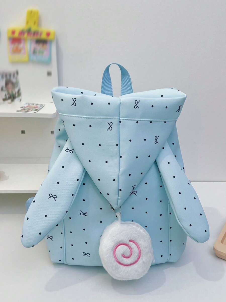 1pc Cute Casual Children's Backpack, Lightweight Student Backpack For Elementary, Preschool, Middle School - Blue - View 1