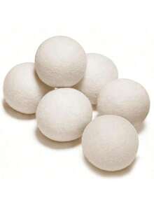 6/3pcs Wool Dryer Balls - Natural Fabric Softener, Reusable, Reduces Wrinkles, Saves Drying Time, Better Than Plastic Balls And Liquid Softener - White - View 12