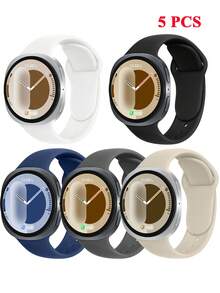 5 Stück oder 1 Stück Sport Bänder kompatibel mit Samsung Galaxy Watch 8 Band 40mm 44mm/Galaxy Watch 8 Classic 46mm, wasserdichter weicher Silikon Armband für Galaxy Watch 8/8 Classic 2025 Frauen Männer - Galaxy Uhr 8/8 Classic - Übersicht 17