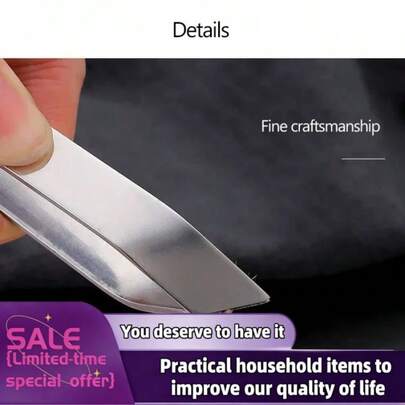 1/2/3pcs Stainless Steel Straight & Curved Tweezers, Turkey Feather Plucker, Fish Bone Tweezers, Hotel Supplies Fish Bone Tweezers, Poultry Plucker, Garlic Peeler, Vegetable Peeler, Multi-Function Stainless Steel Clip, Kitchen Utensils EF5D