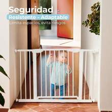 Puerta de  para Bebe, Niños y Mascotas Ajustable con Extension y Cierre Automatico - Reja para Escaleras o Pasillos - por defecto - Ver 4