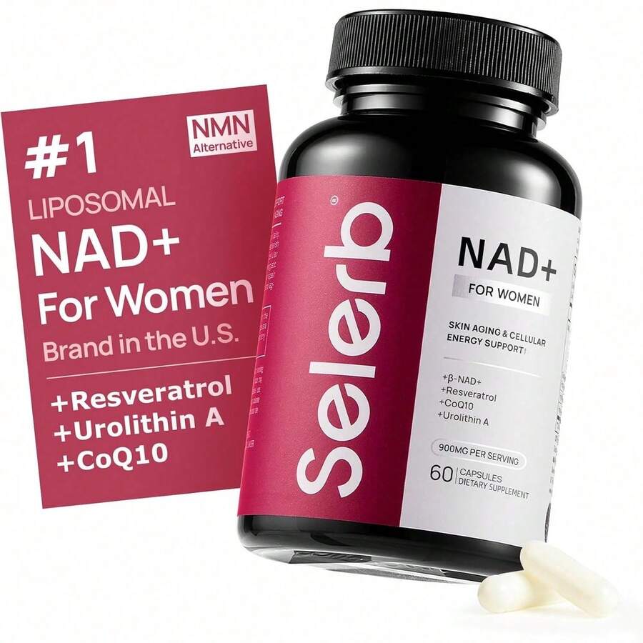 NAD+ Supplement For Women - NMN Alternative With β-NAD+, Trans-Resveratrol, CoQ10, D-Ribose - Promotes Cellular Renewal, Energy, And Radiant Skin Health - 60 Capsules Advanced - 60 Capsules - 查看 1