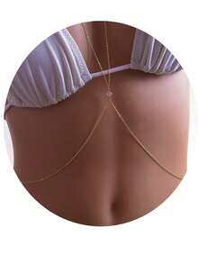 Sexy Women's Body Chain, Multi-Layer Crystal Cross Bikini Bra Body Jewelry, Summer Beach Crystal Navel Waist Chain - Multicolor - View 12