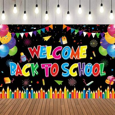 Multi Functional Back To School Party Banner - Suitable For Seasonal Polyester Decoration In Holiday Homes, Gardens And Outdoor Activities, Background Fabrics, Holiday Banners, And Holiday Markets. You Can Choose From Various Styles And Sizes.