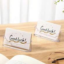 1个透明塑料单卡槽名片夹，适用于商务展览 - 彩色 - 查看 7