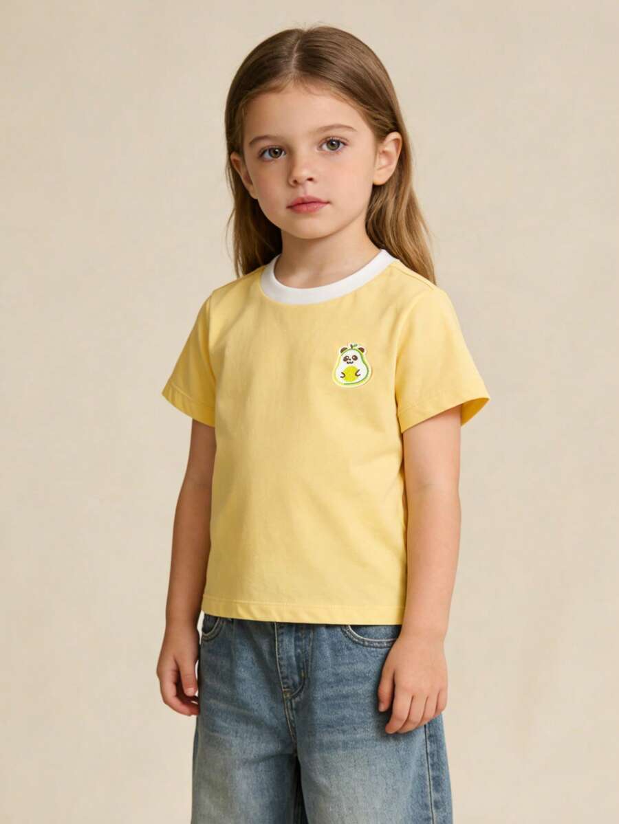 Balabala Unisex Short Sleeve T-Shirt, Classic Round Neck, Breathable Quick-Dry Fabric, Comfortable For Summer Wear - Light Yellow - View 1