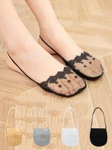 1/5/10 Pairs Of Summer Women's Cool And Breathable Fabric Invisible And Non Tiring Comfortable Half Foot Boat Socks - Multicolor - View 3