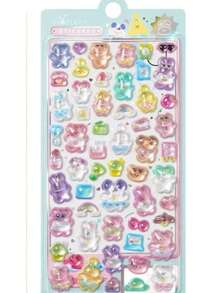 3D Embossed Stickers Cute Rabbit, Dog, Bear Shaped Dimensional Stickers, Children's Educational Handicraft Reward Stickers, Phone Decals - Multicolor - View 2