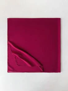 1pc Minimalist Solid Color Lightweight Breathable 110cm Chiffon Square Scarf, Women Fashion Versatile Bandana, Thin Summer Sun Protection Neck Scarf - Burgundy - View 3