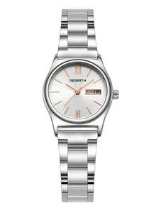 1pc Women's Stainless Steel Strap Casual Versatile Day Date Display Wrist Watch, Suitable For Daily Wear - one-size - View 8