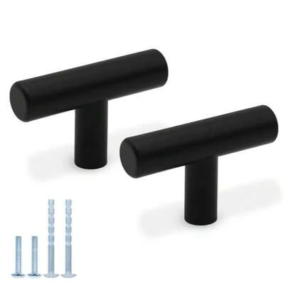 Matte Black Kitchen Cabinet Knobs Drawer Knobs, Black Dresser Knobs T Bar Knobs Metal Cabinet Handles For Bathroom Drawer Pulls Hardware
