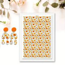 Floral Pattern Clay Transfer Paper For Polymer Bohemian Leaves Clay Transfer Retro Water Transfer Sheets Jewelry Making Earrings DIY Polymer Enamel Pottery Enamel Tools Art - 1Pc - View 17