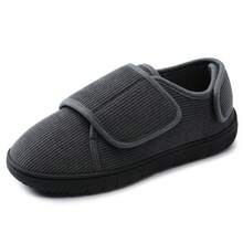 Mens Slippers With Memory Foam Comfy Adjustable Indoor Outdoor House Slippers For Men - Grey - View 3