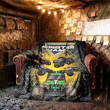 1PC 3D Monster Jam Monster Truck Cartoon Blanket, Edgy Gift For Motorsports Fans, Themed Man Cave Decor, Retro Sci-Fi Party Accent & Race Day Souvenir,Soft Throw Blanket For Home Bedroom Bed Sofa Picnic Travel Office Cover Blanket, Multiple Sizes 50x60 To 60x80 Inches - Multicolour 13 - View 3