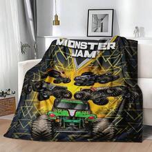 1PC 3D Monster Jam Monster Truck Cartoon Blanket, Edgy Gift For Motorsports Fans, Themed Man Cave Decor, Retro Sci-Fi Party Accent & Race Day Souvenir,Soft Throw Blanket For Home Bedroom Bed Sofa Picnic Travel Office Cover Blanket, Multiple Sizes 50x60 To 60x80 Inches - Multicolour 13 - 查看 4