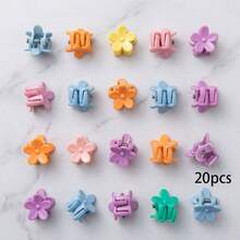 50pcs/Set Solid Color Floral Design Hair Clips, Suitable For School, Valentine's Day And Other Occasions, Can Be Used As Hair Clips, Hair Pins, Hair Accessories, Ideal Choice For School Supplies And Women's Autumn/Winter Holiday Outfits Elegant Claw Clips Summer Outfits,Travel,Birthday - Multicolor - View 12