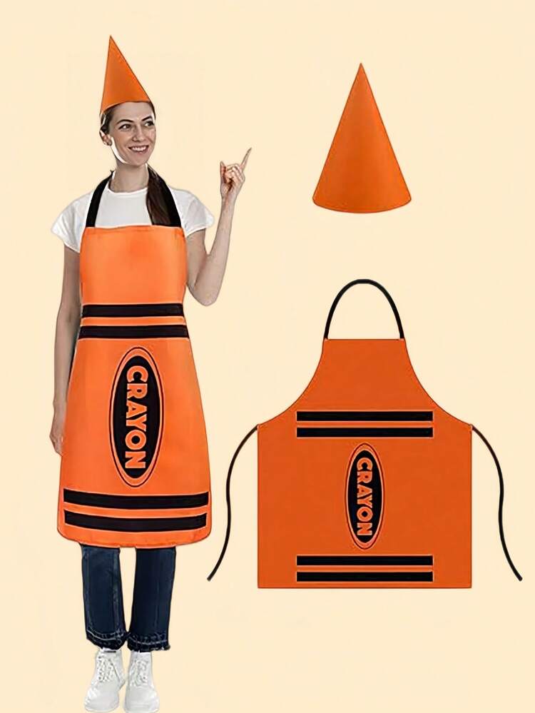 2PCS Colorful Apron And Funny Dwarf Conical Hat Set Are Suitable For Adult Costume Parties, Halloween, Christmas, And Carnival Role-Playing (For Both Men And Women) - Multicolor - View 14