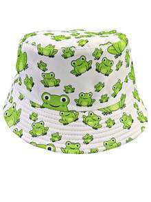1 pieza Sombrero de cubo reversible unisex con estampados de dibujos animados, adecuado para uso al aire libre, viajes, uso diario, de moda y versátil - impresión - Ver 16