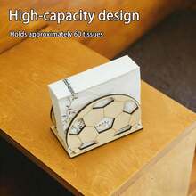 Fotbollsformad servetthållare, träservetthållare för bordsbruk, lämplig för hem och fest - Multifärgad - Visa 4