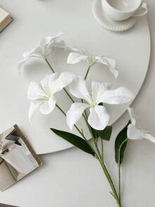 1/3/6pcs Artificial Flowers, Fake Plants, Flame Orchid, Faux Flowers, Wedding And Hotel Decor, Home Backdrop Floral Arrangement, Flower Vase Filler, Yard And Garden Decor, Plastic Flowers, Living Room And Dining Table Decoration - Multicolor - View 7