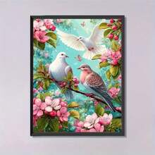 1pc [30*40cm/11.8*15.7in]5D Acrylic Diamond Painting Kit, Dove Pattern, Suitable For Adult Beginners DIY Mosaic Diamond Art, Full Drill Handmade DIY Diamond Painting, Suitable For Living Room, Bedroom, Office Wall Decor Hanging Painting, Surprise Art Home Decor Gift For Family And Friends, Frameless - No Frame - View 2