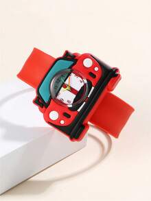 Đồng hồ đeo tay thạch anh hình xe hoạt hình dành cho trẻ em - Đỏ - Xem 2