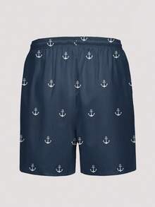 Open Phase Men's Ocean Element 3D Digital Print Casual, Beach, Daily Vacation Shorts With Drawstring, Single Layer No Lining,Hawaiian - Blue - View 3