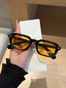 1 Piece Women's Fashion Glasses With Small Square Black Frame In Casual Retro Style, Suitable For Daily Outings, Summer Beach, Decoration And Street Photography - Multicolor - View 6