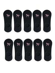 1/5/10双装男士隐形乐福鞋袜，黑/白/灰低帮防滑袜 - 彩色 - 查看 8