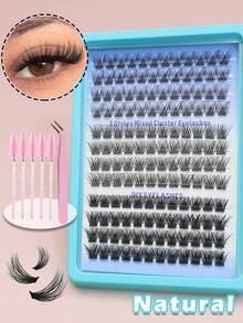 AYRMILLA 144pcs Fluffy False Eyelashes Set, Mixed Curly False Eyelashes, Faux Mink Eyelashes, Eyelash Extension Makeup, Includes Pink Eyelash Curler And Brush - C - View 7