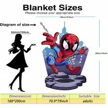 Marvel Spider-Man Theme Flannel Blanket, Featuring The Classic Red And Blue Superhero Costume, Warm And Soft, Suitable For Sofa Cover, Nap Blanket, Bedding Decor And More - White - View 18