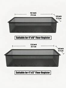 地板通风口网罩,空调出风口防尘过滤网,家用暖通空调通风口防护罩(适用于标准尺寸通风口),气流控制暖通空调系统配件,高品质加固边缘过滤器 - 黑色 - 查看 10