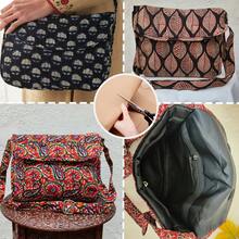 预裁翻盖斜挎包缝纫图纸 - 简易DIY缝纫图纸：拉链翻盖单肩包即用牛皮纸模板 - 中号邮差包（34x26厘米） - DIY毛绒/帆布钱包项目，制作您自己的毛绒冬季包或日常手提包缝纫模板及缝纫用品（仅图纸） - A - 查看 6