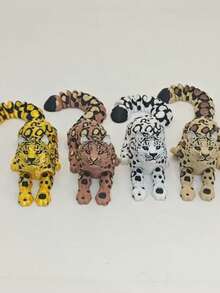 3D Printed Snow Leopard Figurine, Realistic Wildlife Model For Terrarium, Garden, Aquarium, Desktop & Holiday Gifts - A - View 1