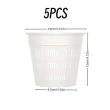 5 chậu trồng lan trong suốt, được thiết kế để quản lý rễ hiệu quả với lỗ thoát nước và nắp lưới, lý tưởng cho việc thay chậu và trồng hoa. - Rỗng - Xem 15
