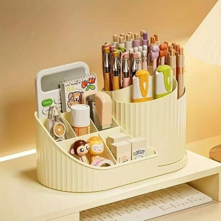 360° Rotating Brush Storage Box & Stand, Makeup Storage Container: A Multi-Functional Rotating Makeup Storage Stand, Suitable For Lipsticks, Eyeshadow Brushes, Makeup Brushes And Makeup Tools | Bedroom Desktop Rotating Stand, Large-Capacity Dust-Proof Makeup Storage Container, Desktop Pen Holder Storage, Suitable For Beach Vacations, Bathrooms, Bedrooms, Office Desks, Etc., Can Also Be Used As A Holiday Gift - 1PC - View 11