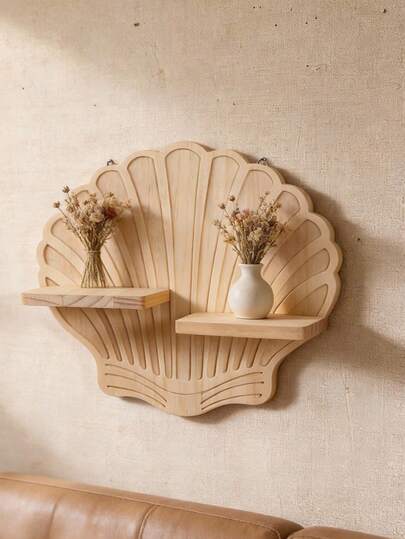 1个蝴蝶造型波西米亚风壁挂式置物架，木质壁挂式香薰蜡烛收纳架，多功能置物架，适用于浴室、卧室、厨房、客厅、洗衣房