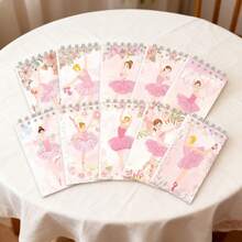 10 piezas de mini cuadernos, mini cuadernos de ballet rosa, adecuados para recuerdos de fiesta, rellenos de bolsas de regalo, cuadernos, mini cuadernos en espiral, adecuados para recompensa de baile o cumpleaños (tema de cumpleaños) útiles escolares - 10 unids/bolsa - Ver 1