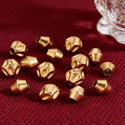 20PCS Stainless Steel Bead Gold Plated Cone Twisted Loose Spacer Beads For Crafts Needlework DIY Bracelet Jewelry Making Finding