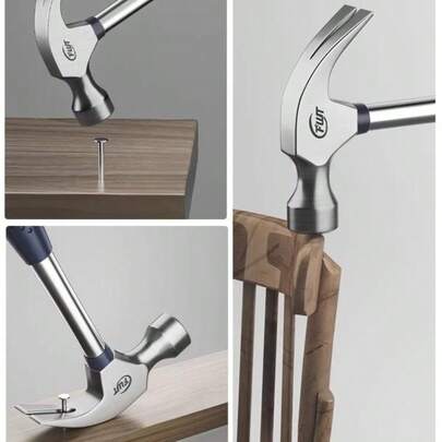 重型软握羊角槌，槌头经热处理，适用于拔钉、钉钉子、露营、家居维修、木工和DIY