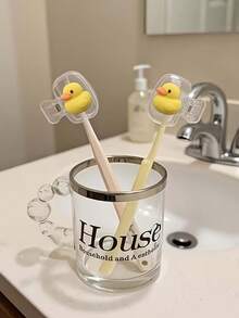 Small Yellow Duck Pattern Toothbrush Holder Portable Combination Set, Portable Toothbrush Cover,Travel Toothbrush Storage Box, Portable Toothbrush Head Protection Clip, Toothbrush Storage Clip,Dustproof Toothbrush Protector For Home & Travel,Suitable For Home And Travel Use, Travel Toothbrush Storage Clip, Protect Your Toothbrush Clean And Care For Your Oral Health - Multicolor - View 7