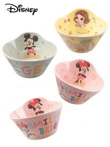 Disney 1pc 450ml Cartoon Rice Bowl, Soup Bowl, Melamine Porridge Bowl, Heat-Resistant Tableware, Cute Creative Household Bowl, Anti-Drop Small Bowl, /Donald/Snow And Other Cartoon Characters - Multicolor - View 1