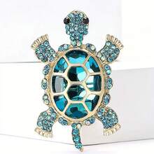 1pc Turtle Brooch - Lucky Elegant Lapel Pin Suitable For Suit Jacket Coat, Wearable Boutonniere For Turtle Lovers, Party & Daily Accessory, Year-Round Decoration (No Coating) - 綠色 - 查看 7