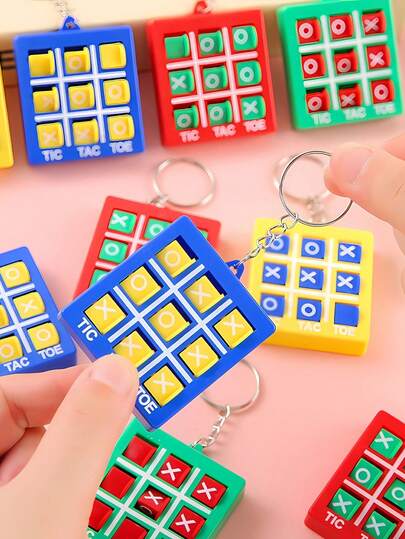 1/2/5个装 - 井字棋游戏，情人节派对礼物，礼品袋，圣诞袜填充物，井字棋钥匙扣，奖品，益智游戏，情人节生日派对礼物（男孩女孩皆宜），减压游戏，适合生日派对、班级派对、复活节派对、派对礼物、返校礼物、新学期学生礼物。可爱的钥匙扣，小巧便携，可轻松挂在钱包、背包、口袋、墙壁和任何夹子上。