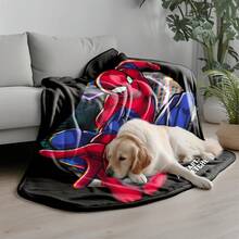Marvel Spider-Man Theme Flannel Blanket, Featuring The Classic Red And Blue Superhero Costume, Warm And Soft, Suitable For Sofa, Nap, Bed Decor And More - Black - View 8
