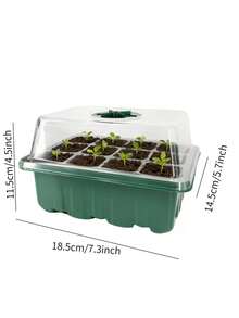 3/1 套育苗盘，多功能园艺种植盆，长方形通风多肉植物育苗盒，带种植工具和底座，迷你温室，用于种子发芽和栽培 - 育苗盒 - 查看 2