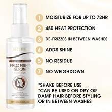 2瓶装EELHOE头发热保护喷雾，保护头发免受直板夹、卷发棒、吹风机的损伤，减少毛躁，增加光泽，防止紫外线损伤，适用于卷发、波浪发、直发和假发。 - 熱保護 - 查看 5