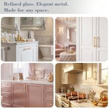 Pack Gold Crystal Drawer Pulls, 3-3/4\(96mm) Hole Center, 5 Inch Elegant Dresser Cabinet Pull, Zinc Alloy & Diamond Decorative Cupboard Handles For Closet Vanity Upgrade - Gold - 查看 7